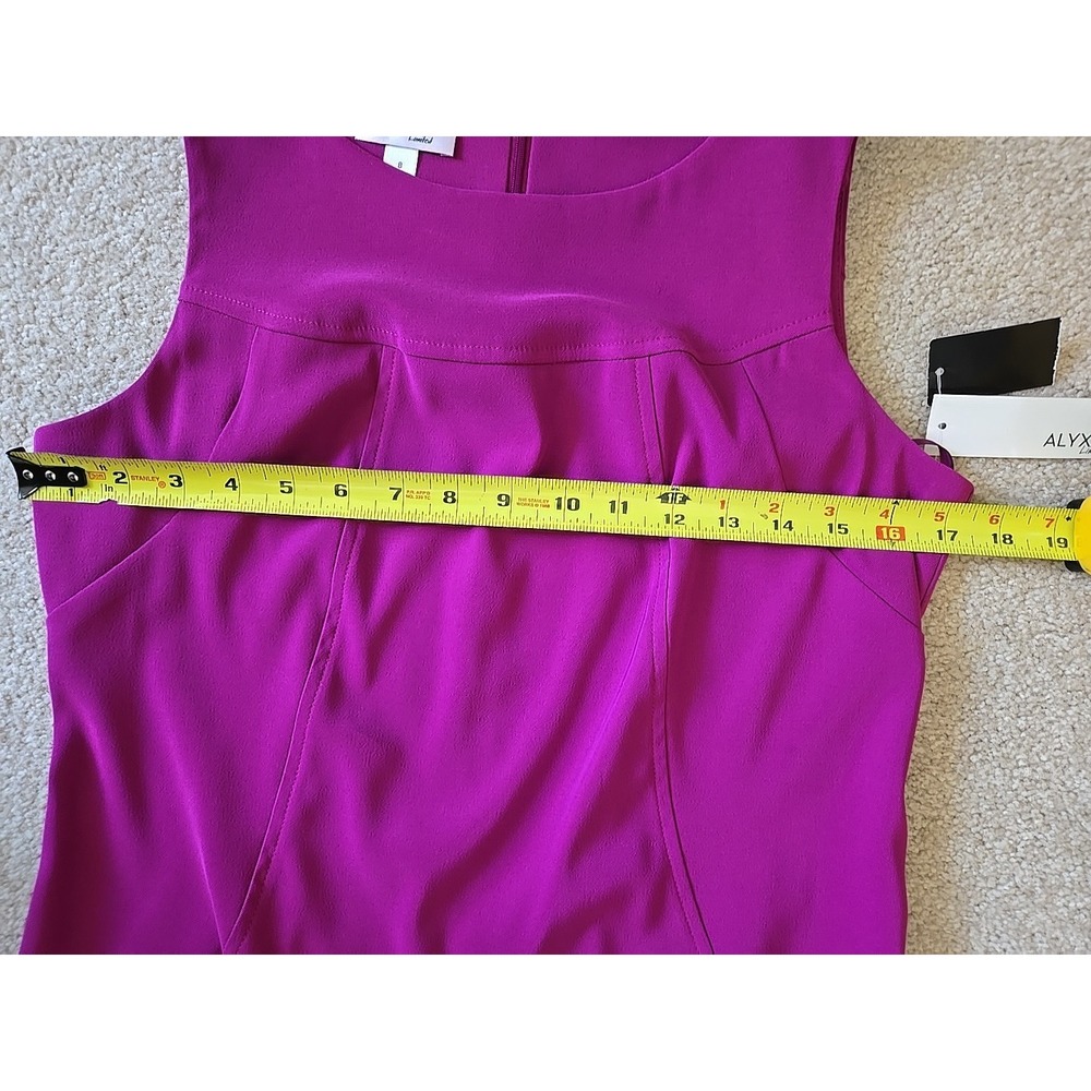 Alyx Women's Fuchsia Berry Sleeveless Sheath Dress Size 8 Polyester NWT - Picture 6 of 10